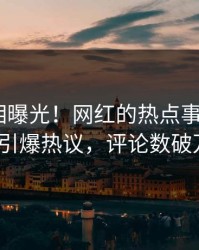 昨晚真相曝光！网红的热点事件在pixiv引爆热议，评论数破万