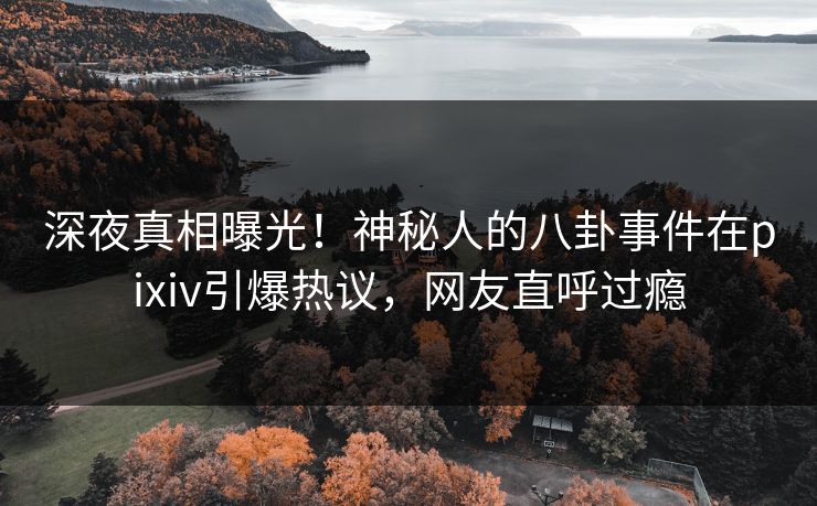 深夜真相曝光！神秘人的八卦事件在pixiv引爆热议，网友直呼过瘾