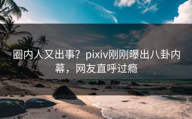 圈内人又出事？pixiv刚刚曝出八卦内幕，网友直呼过瘾