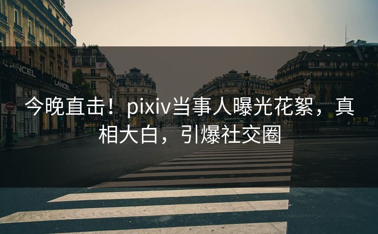 今晚直击！pixiv当事人曝光花絮，真相大白，引爆社交圈