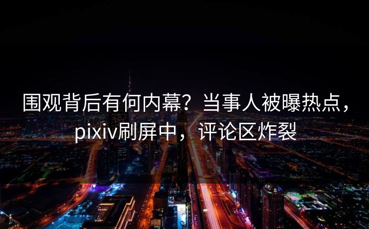 围观背后有何内幕？当事人被曝热点，pixiv刷屏中，评论区炸裂