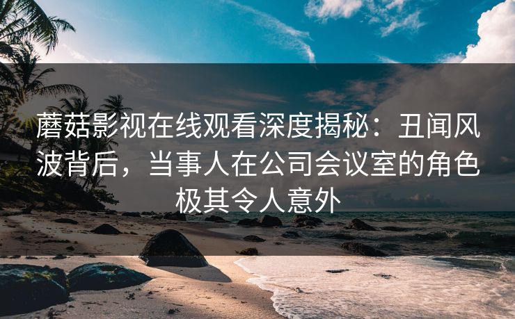 蘑菇影视在线观看深度揭秘：丑闻风波背后，当事人在公司会议室的角色极其令人意外