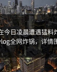 圈内人在今日凌晨遭遇猛料炸裂，糖心vlog全网炸锅，详情围观