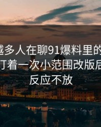 为什么越多人在聊91爆料里的91视频，越有人盯着一次小范围改版后的连锁反应不放