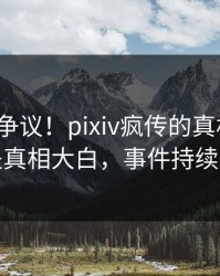 大V回应争议！pixiv疯传的真相背后竟然是真相大白，事件持续发酵