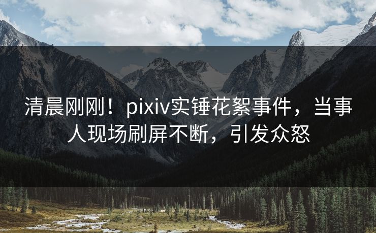清晨刚刚！pixiv实锤花絮事件，当事人现场刷屏不断，引发众怒