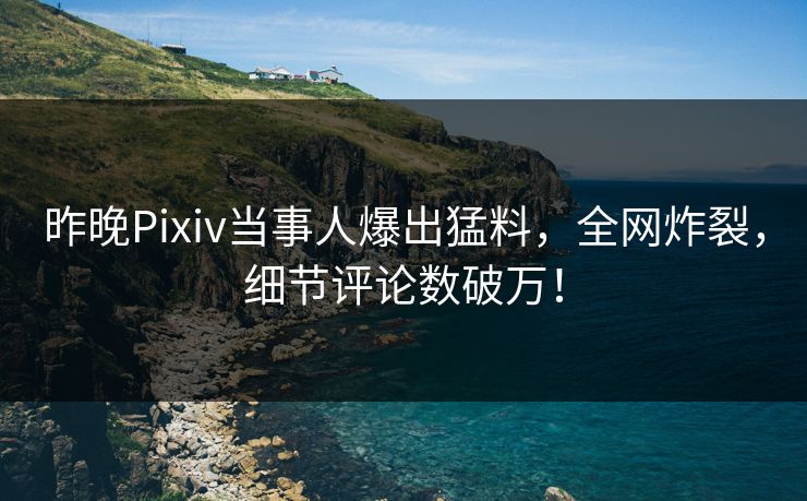 昨晚Pixiv当事人爆出猛料，全网炸裂，细节评论数破万！
