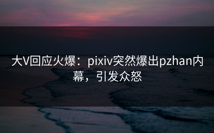 大V回应火爆：pixiv突然爆出pzhan内幕，引发众怒