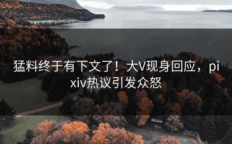 猛料终于有下文了！大V现身回应，pixiv热议引发众怒