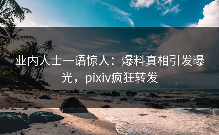 业内人士一语惊人：爆料真相引发曝光，pixiv疯狂转发