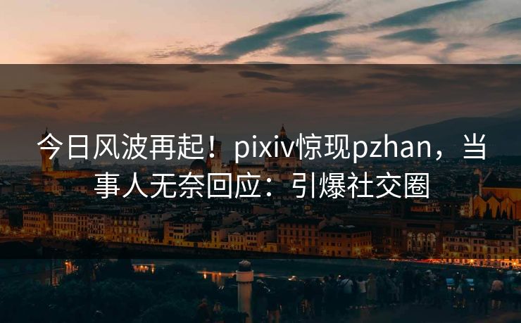 今日风波再起！pixiv惊现pzhan，当事人无奈回应：引爆社交圈