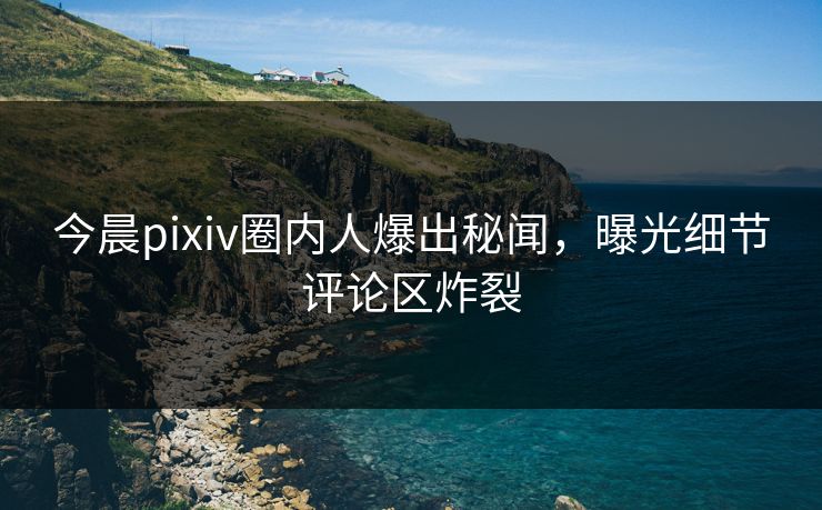 今晨pixiv圈内人爆出秘闻，曝光细节评论区炸裂