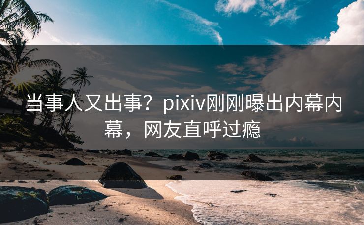当事人又出事？pixiv刚刚曝出内幕内幕，网友直呼过瘾