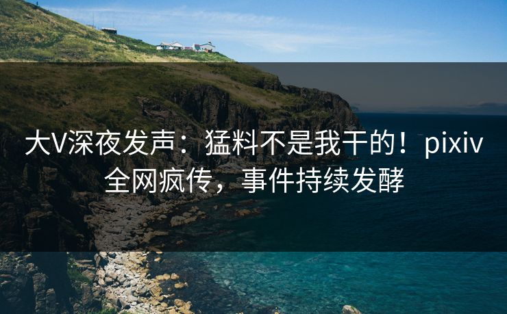 大V深夜发声：猛料不是我干的！pixiv全网疯传，事件持续发酵