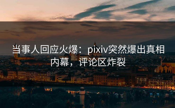 当事人回应火爆:pixiv突然爆出真相内幕,评论区炸裂 当事人回应火爆:pixiv突然爆出真相内幕,评论区炸裂