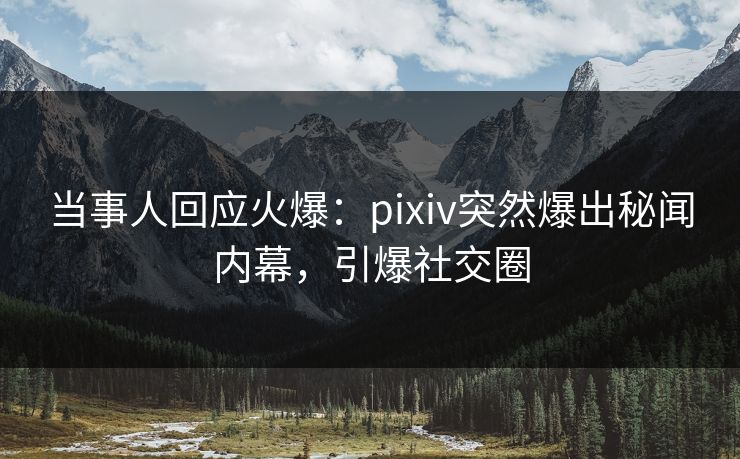 当事人回应火爆：pixiv突然爆出秘闻内幕，引爆社交圈